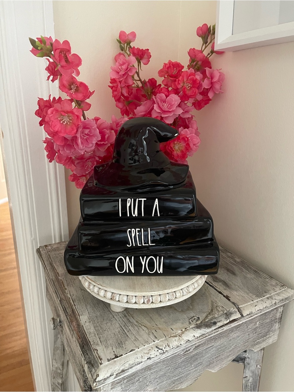Rae DunBlack Ceramic Witch Hat Stack Halloween Decoration - I Put A Spell On You